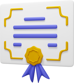 certificate 3d illustration